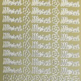Sticker peel off adhésif or écriture merci