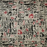 Papier tassotti motifs nombres noir et rouge