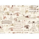 Papier tassotti motifs Léonard de Vinci