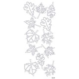 Sticker peel off adhésif automne or et argent 10p