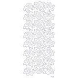 Sticker peel off adhésif fleurs or et argent 10p