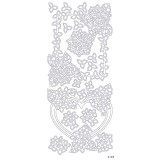 Sticker peel off adhésif fleurs or et argent 10p