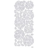 Sticker peel off adhésif fleurs or et argent 10p