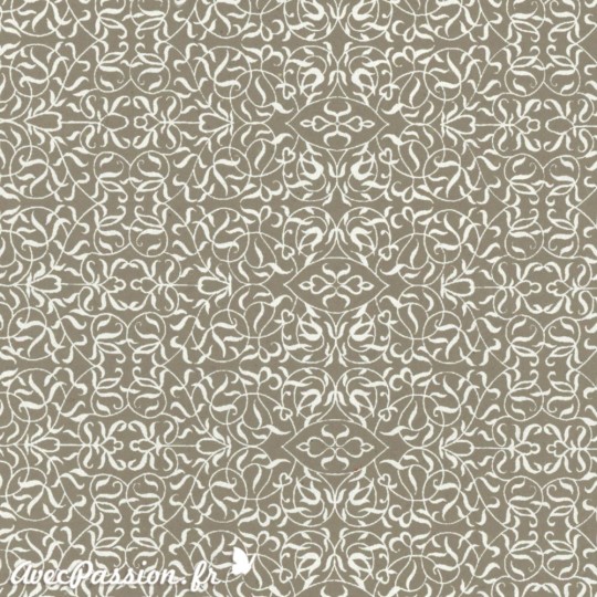 Papier fantaisie miniatures taupe et blanc Papier fantaisie miniatures taupe et blanc