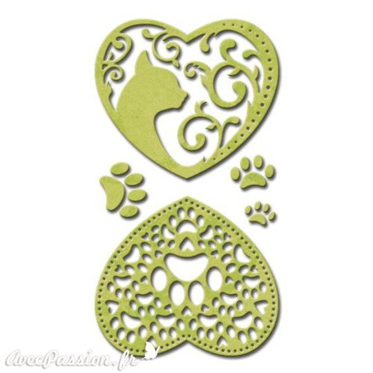 Dies découpe gaufrage coeur chat Shapeabilities Spellbinders Dies découpe gaufrage coeur chat Shapeabilities Spellbinders