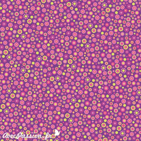 Papier Artepatch fond violet semis de fleurs Papier Artepatch fond violet semis de fleurs