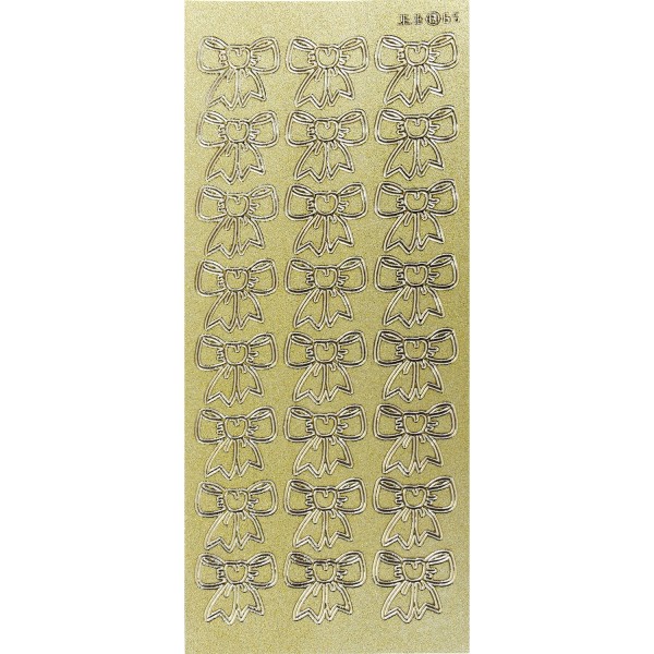 Sticker peel off adhésif or noeud en ruban