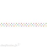 Masking tape fond blanc coeurs et fleurs papier adhésif washi