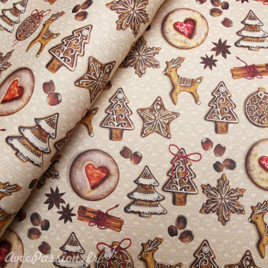 Papier tassotti motifs biscuits de noël