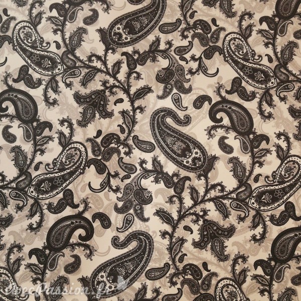 Papier tassotti motifs volutes noir et gris