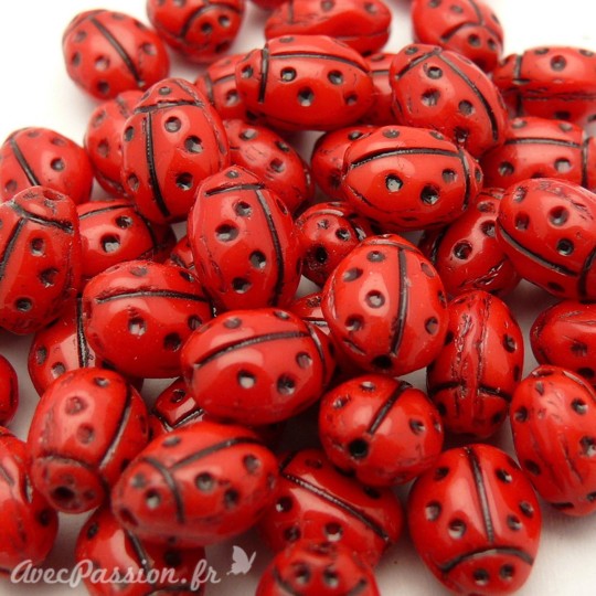 perle fantaisie x10 coccinelle 8mm perle fantaisie x10 coccinelle 8mm