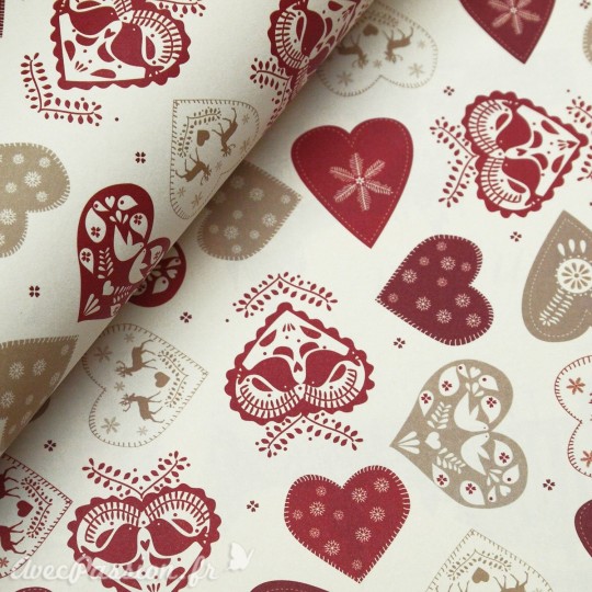 Papier tassotti motifs noel coeur