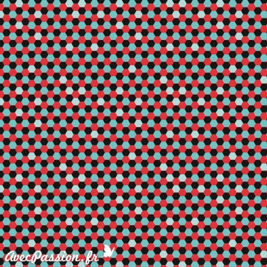 Feuille décopatch géométrie noir rouge bleu clair Feuille décopatch géométrie noir rouge bleu clair