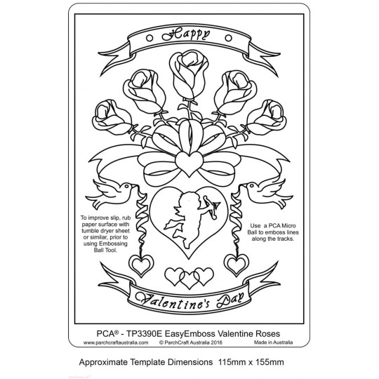 Template PCA gabarit coeur en roses