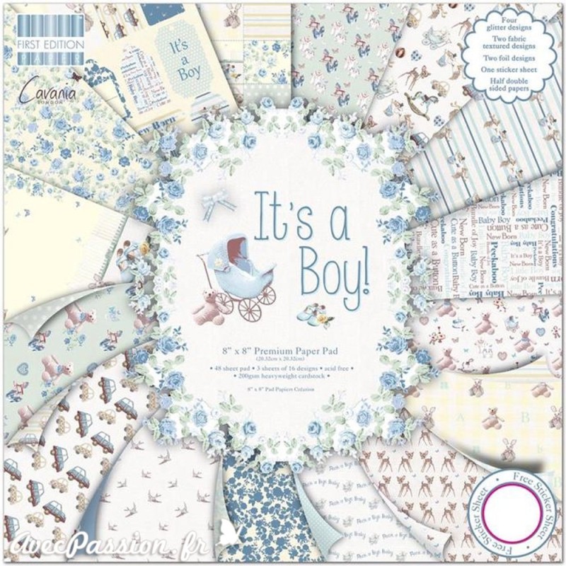 Papier scrapbooking assortiment it's a boy 48fe