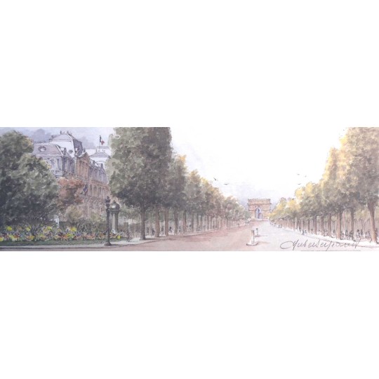Carte d'art Paris Les Champs Elysées Carte d'art Paris Les Champs Elysées