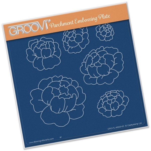 Gabarit tracage fleurs pivoines Groovi pour Pergamano