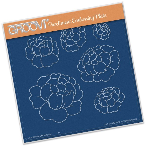 Gabarit tracage fleurs pivoines Groovi pour Pergamano 