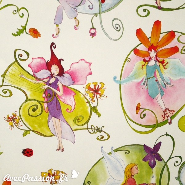 Papier tassotti motifs flower fairies