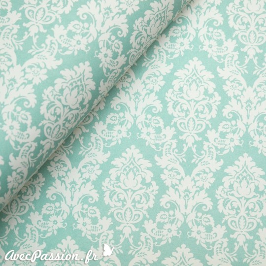Papier tassotti motifs arabesques vert d'eau Papier tassotti motifs arabesques vert d'eau