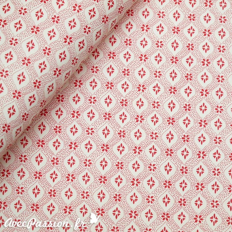 Papier tassotti motifs semis rouge