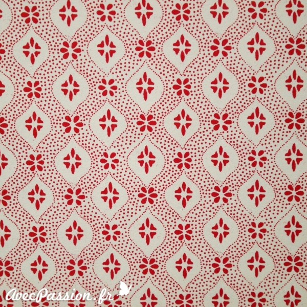 Papier tassotti motifs semis rouge