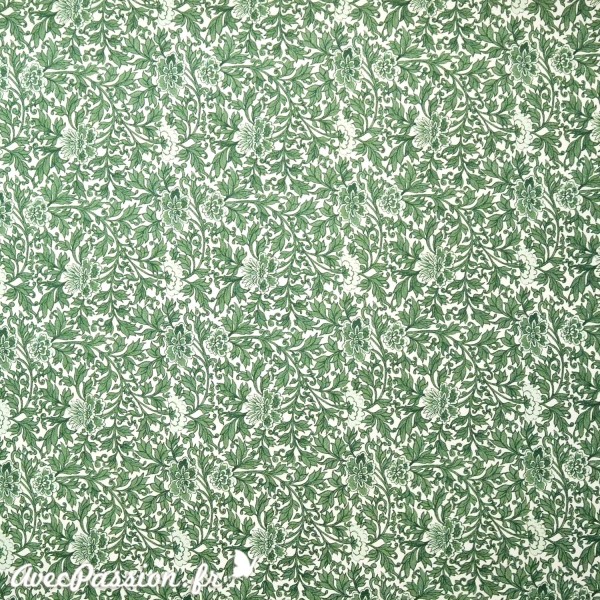 Papier tassotti motifs fleurs avec feuillage vert