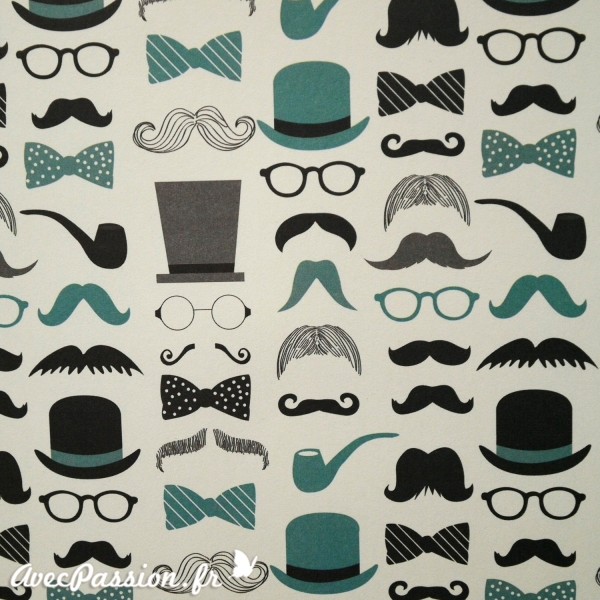 Papier tassotti motifs moustache accessoires homme