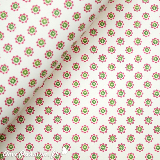 Papier tassotti motifs petites fleurs rose et vert Papier tassotti motifs petites fleurs rose et vert