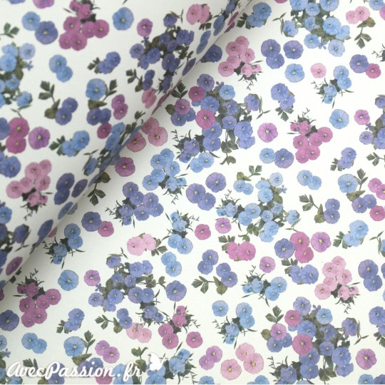 Papier tassotti motifs petites fleurs ton de violet