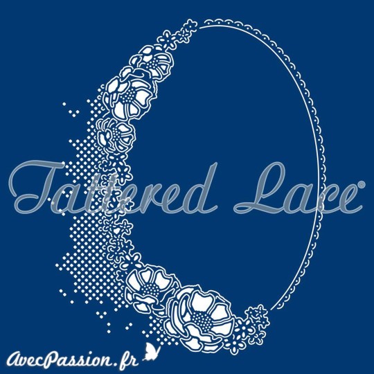 Dies découpe gaufrage matrice Tattered Lace cadre ovale anémones Dies découpe gaufrage matrice Tattered Lace cadre ovale anémones