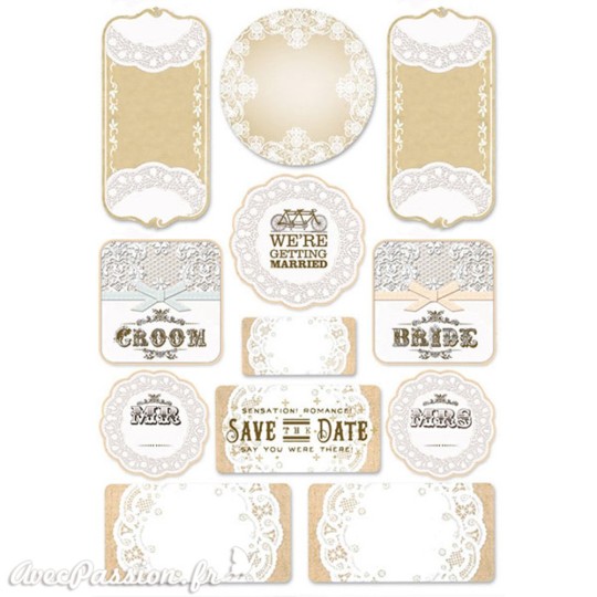 Etiquettes décoratives mariage adhésives Etiquettes décoratives mariage adhésives