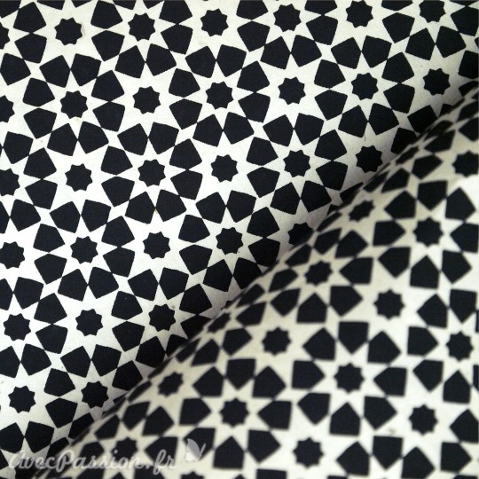 Papier népalais lokta motifs géométrique noir et naturel Papier népalais lokta motifs géométrique noir et naturel