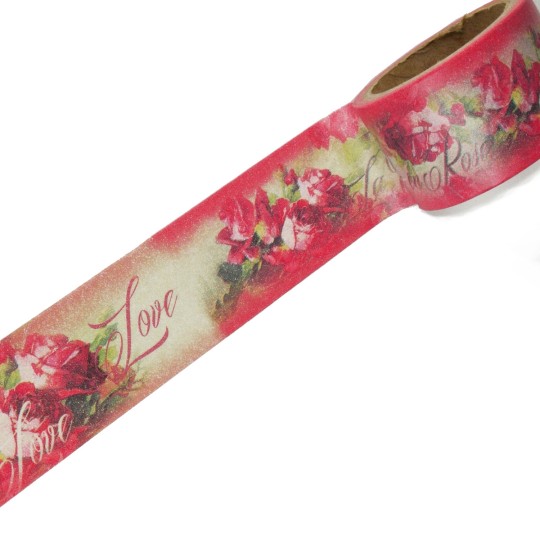 Masking tape vintage roses anciennes rouges ruban papier adhésif washi Masking tape vintage roses anciennes rouges ruban papier adhésif washi