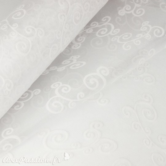 Tissu non tissé Vlies Creapop floqué blanc - Tissu non tissé Vlies Creapop floqué blanc -