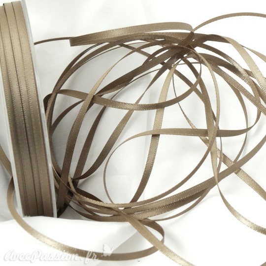 Ruban satin taupe 3mm Ruban satin taupe 3mm