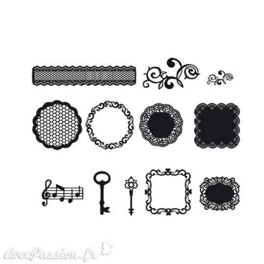 Découpes en papier noir 12 motifs Découpes en papier noir 12 motifs