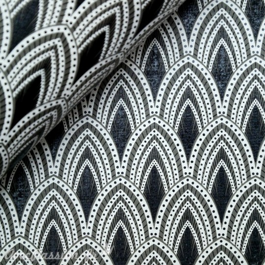 Papier fantaisie joséphine noir gris et blanc Papier fantaisie joséphine noir gris et blanc