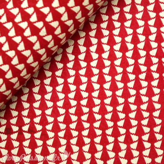 Papier à motifs flamenco rouge et lin