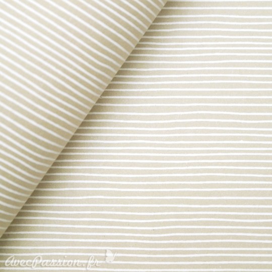 Papier fantaisie lily ligne lin et blanc Papier fantaisie lily ligne lin et blanc