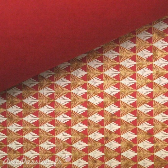 Papier fantaisie gatsby rouge gris et or