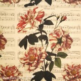 Papier italien motifs roses partition de musique 50x70