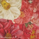 Papier italien motifs roses 50x70