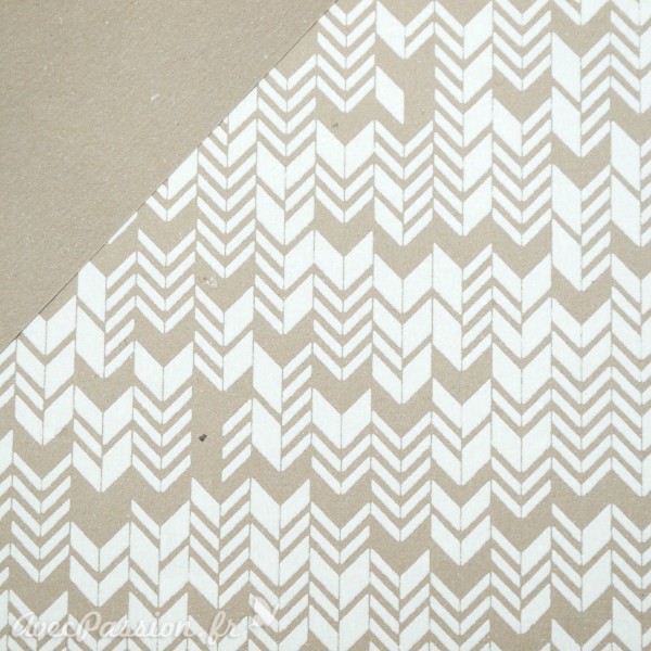 Papier à motifs inca lin et blanc