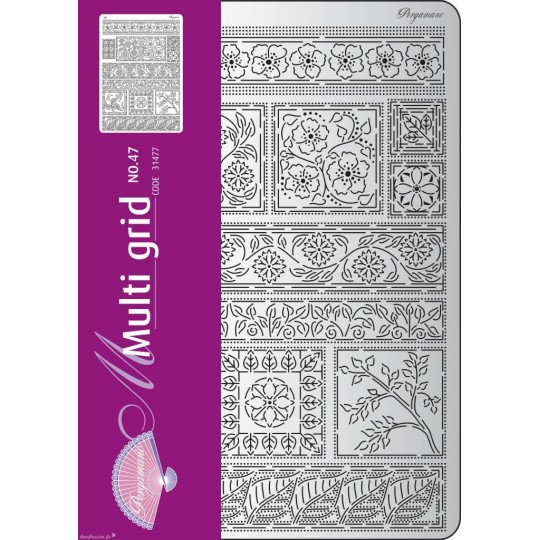 Pergamano grille embossage ciselage 47 ornements florals 31477 Pergamano grille embossage ciselage 47 ornements florals 31477