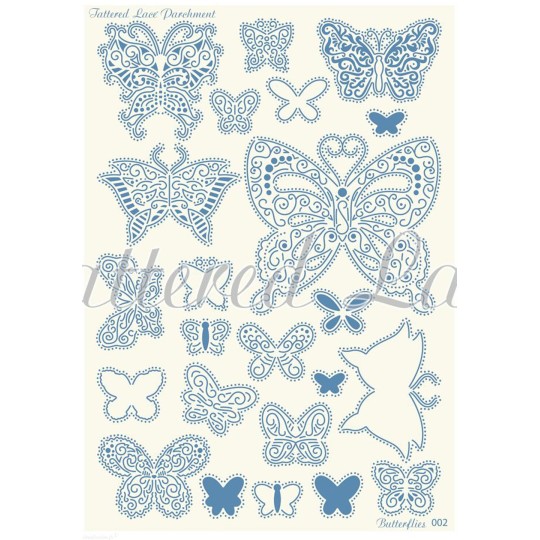 Grille parchemin Tattered Lace Parchment papillons 02 Grille parchemin Tattered Lace Parchment papillons 02