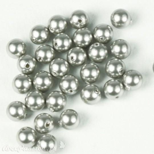 Perles de culture couleur argent 5 mm Perles de culture couleur argent 5 mm