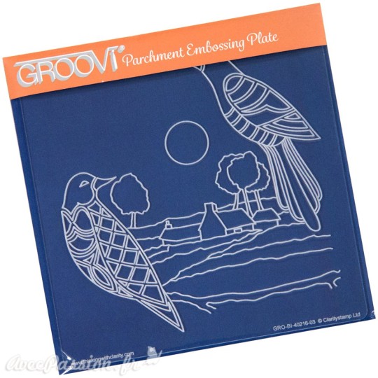Gabarit tracage du parchemin oiseaux et paysage Groovi