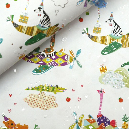 Papier Turnowsky motifs avions rehaussé de doré Papier Turnowsky motifs avions rehaussé de doré