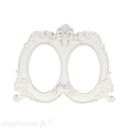 Cadre oval double moulures en résine Shabby Chic à décorer Cadre oval double moulures en résine Shabby Chic à décorer